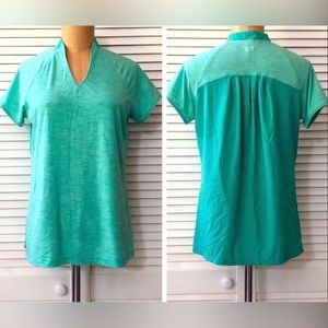 Under Armour Womens Top Small Green Short Sleeve Activewear Golf Tennis Shirt